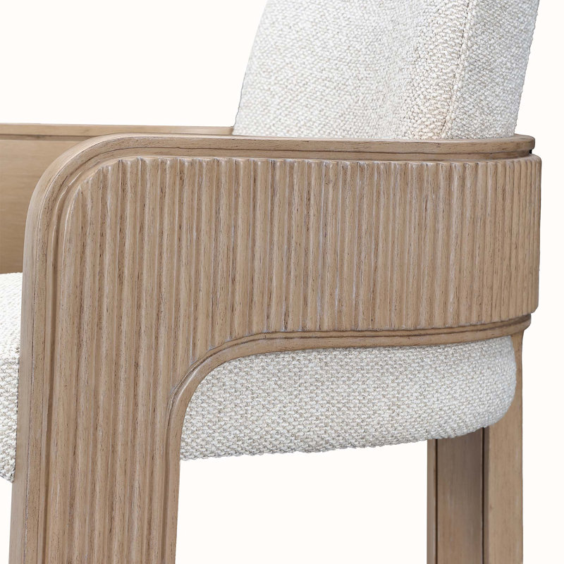 West Kensington Dining Arm Chair - Sea Salt Caramel, Medium Yellow Wood