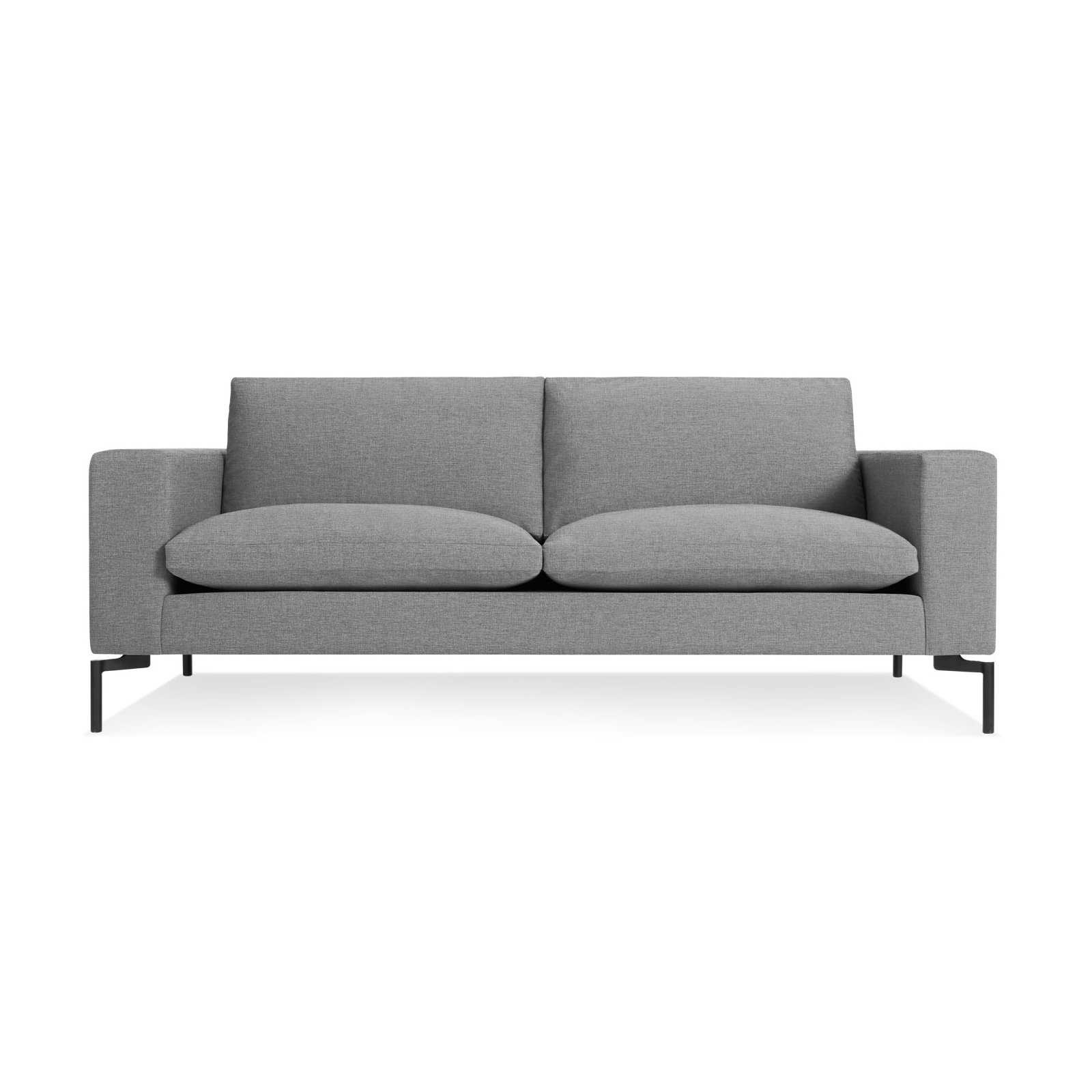 New Standard Upholstered Sofa, Black, Spitzer Gray 100% Polyester, 32" H x 78" W x 35" D