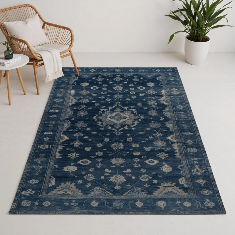 Overdyed Grey Indoor and Outdoor Area Rug, Rectangle 3' x 5'