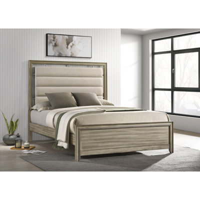 Giselle Wood Eastern Panel Bed Rustic Beige