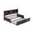 Metal Twin Size Daybed With Twin Size Trundle, Storage Shelves And USB Ports, Black-1063485824