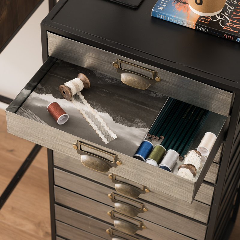 Metal 12 - Drawer Rectangle Accent Chest