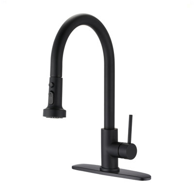 Stainless Steel Pull Down Kitchen Faucet With Sprayer Matte Black