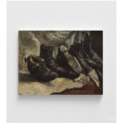 «Three Pairs Of Shoes» par Vincent Van Gogh, art mural de chaussures, reproduction d'art sur toile, Van Gogh, reproduction de peinture à l'huile, reproduction de vieilles bottes, art mural encadré