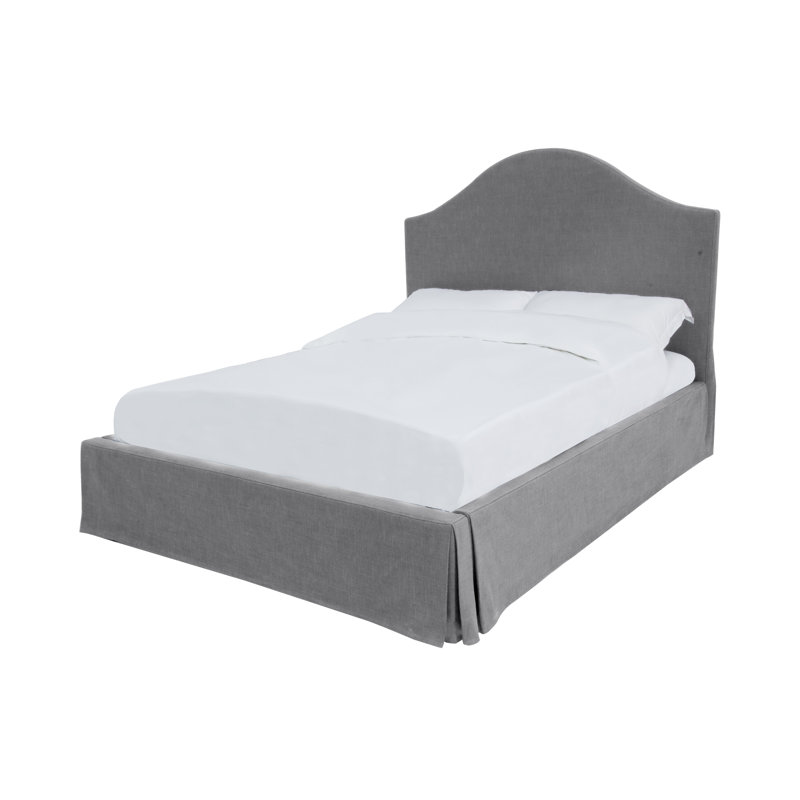 Lit plateforme tapissier Samantha, Reine, Gris