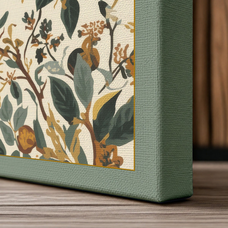 Scattered Study Botanical - Wrapped Canvas, 30x20 - 76.2 x 50.8 cm, Sage Border