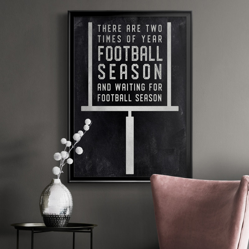«Football Season», art textuel sur toile, H 26,5 po x l 36,5 po x P 1,5 po, Noir