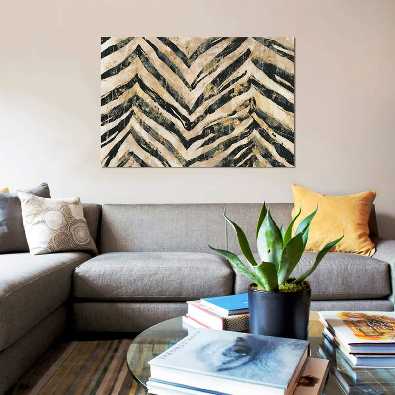 «New Zebra II» par Pl Galerie - reproduction sur toile, H 26 po x l 40 po x P 1,5 po