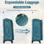 Valise extensible légère 3 pièces avec valise à roulettes
