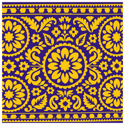 Yellow Floral Ornament Blankets