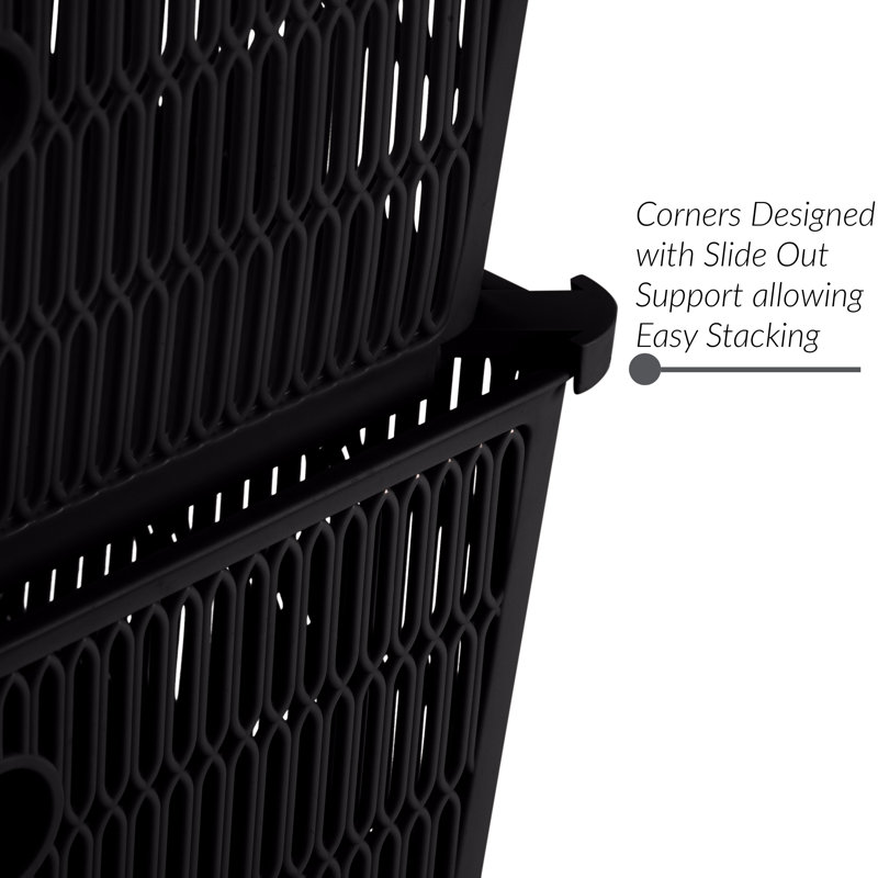 Simplify Plastic Decorative Bin, 16, Black