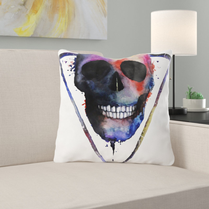 Coussin décoratif squelette, Intérieur, Microsuède