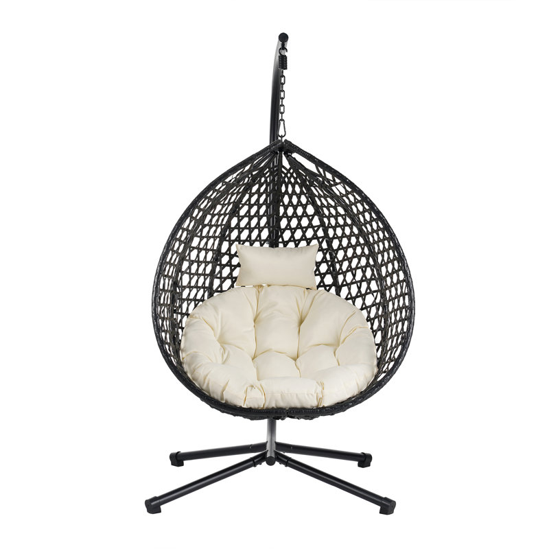Chaise suspendue polyvalente pour l'intérieur et l'extérieur, Tissu noir