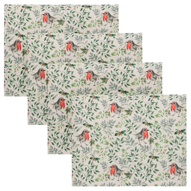 Robin Polyester Floral Rectangle Placemat
