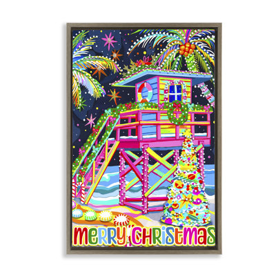 Toile de Noël fantaisiste bord de mer par Jess Stempel