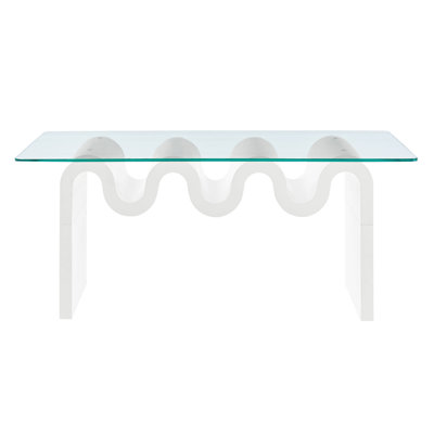 Ondine Glass Top Coffee Table In Spiced Apple