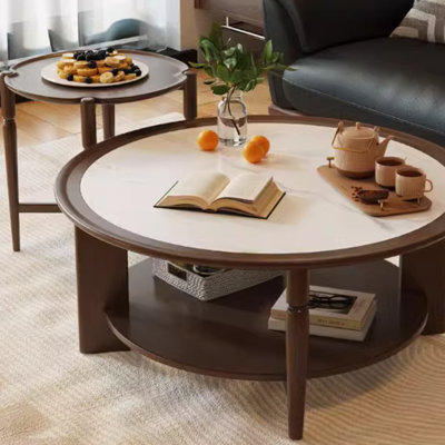 Solid wood coffee table with retro design