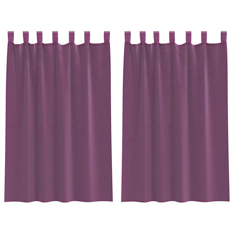 Semi Sheer Curtain Pair, 140cm Width x 175cm Drop, Purple