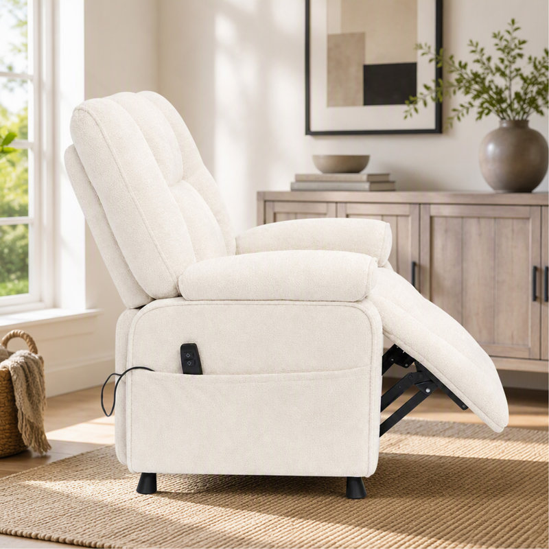 Fauteuil inclinable électrique Basic, Chenille beige