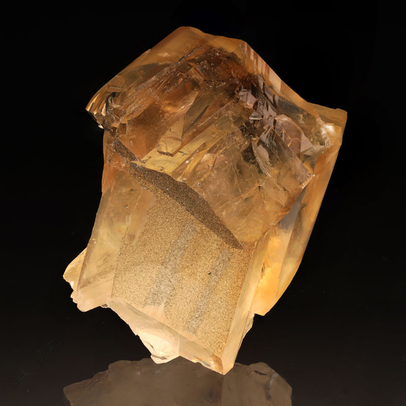 Golden Calcite with Druzy Quartz