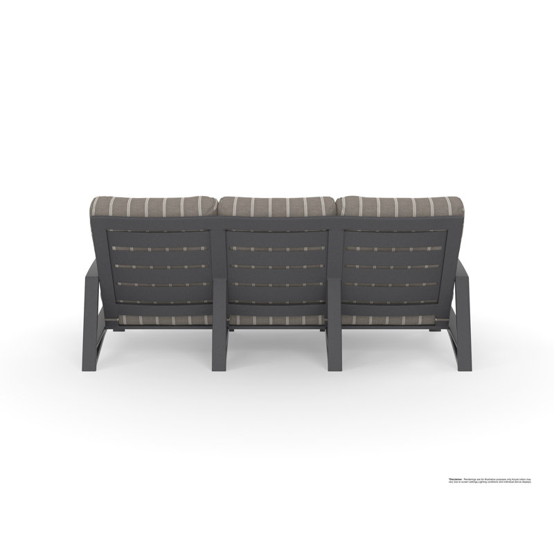 Arc Outdoor 3 - Seat Patio Sofa, Sensory Granite, Graphite