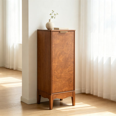 Armoire de plancher autoportante moderne pour salle de bain, armoire de rangement étroite en lin pour petits espaces