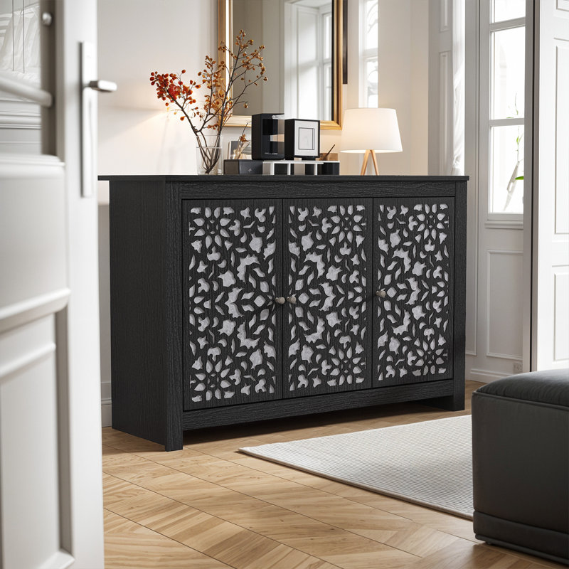 Buffet de 44,3 po de largeur Arrastia, Barli, Chêne noir / béton