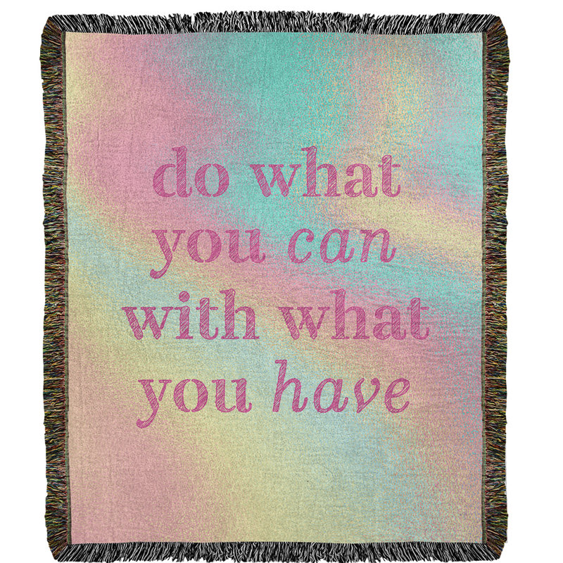 Hand Woven Throw Blanket, 80" L x 60" W, Pastel Rainbow