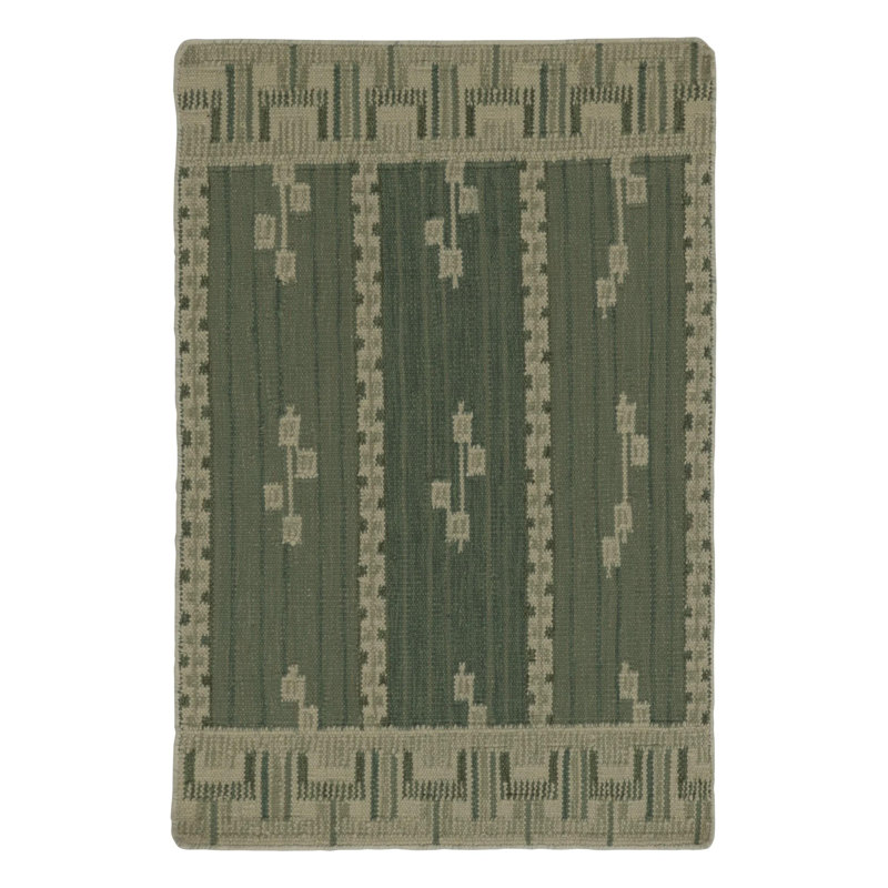 Scandinavin Hand Woven Kilim Wool Geometric Area Rug, Rectangle 10' x 14'