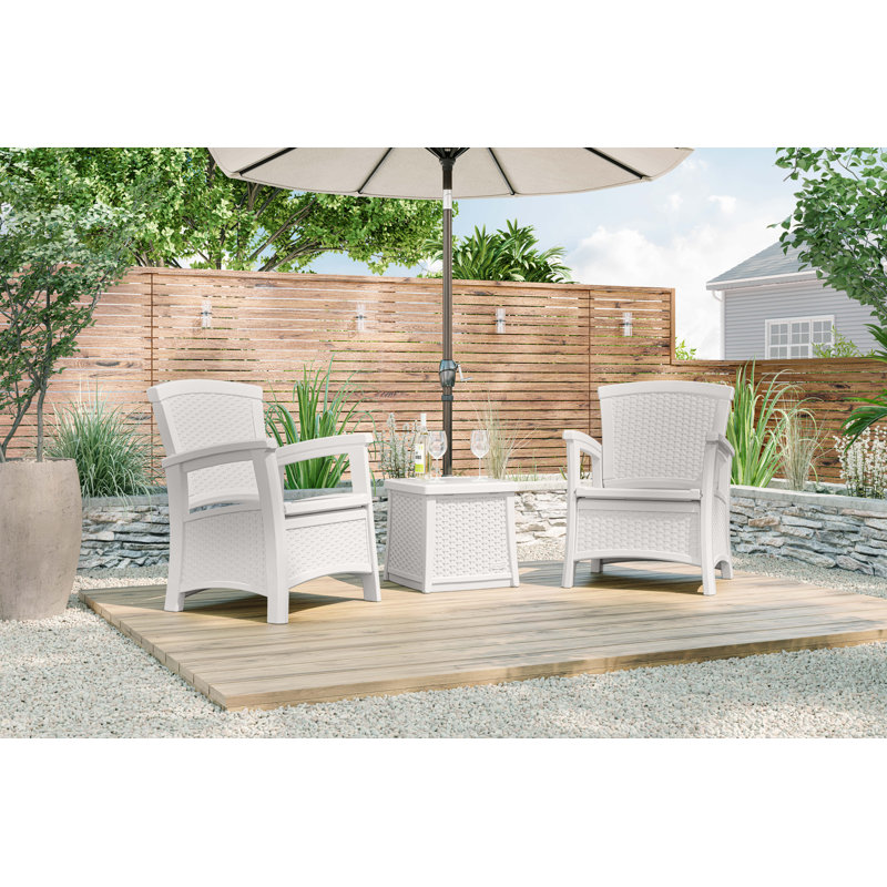 Elements Multi-Wall Resin Outdoor Patio End Table with 13 Gallons of Storage, Ice Cube