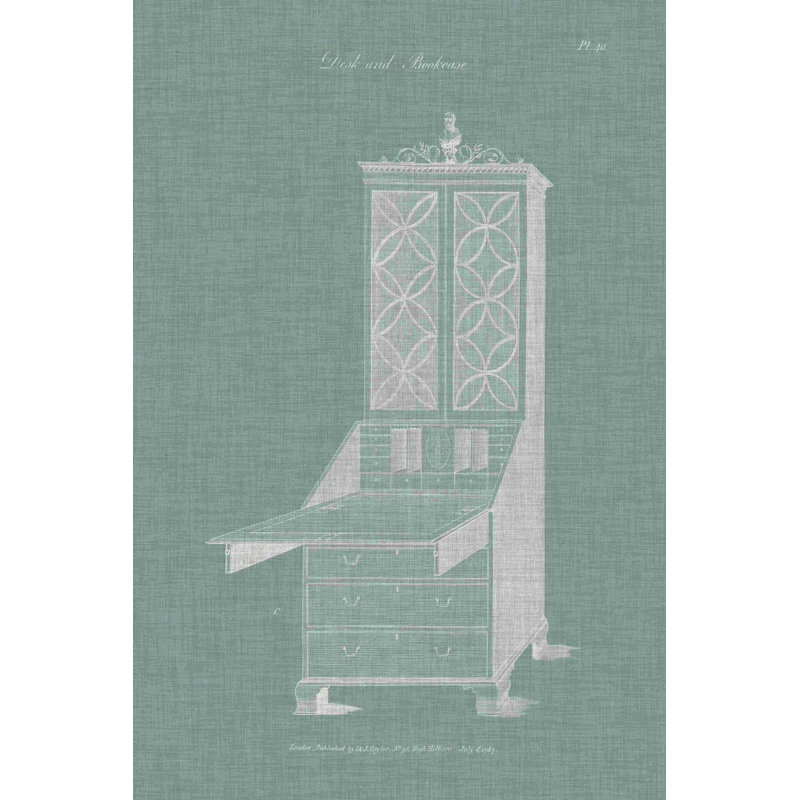 Bureau et bibliothèque Hepple Blanc II, H 36 po x l 24 po