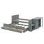 Lit plateforme simple en bois avec bureau et tablette de rangement-2127594785