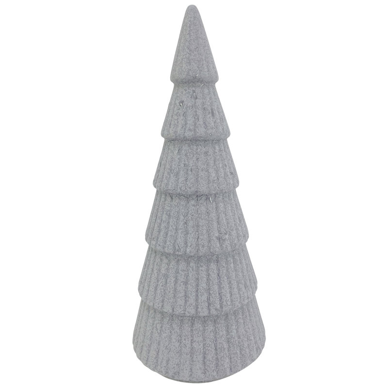 Décoration de table texturée et superposée pour arbre de Noël, H 10,25 po x l 4,25 po x P 4,25 po, Gris