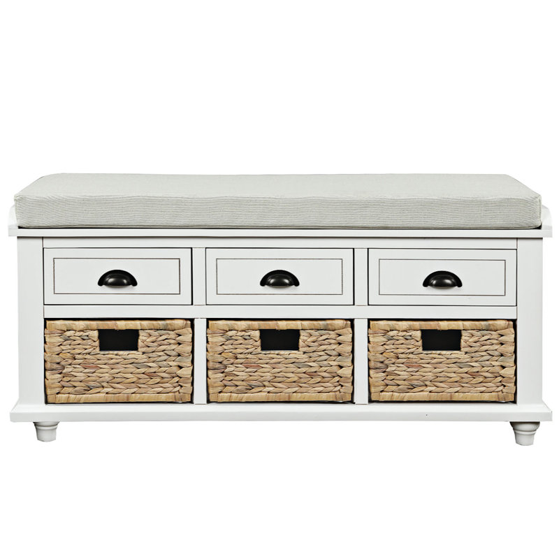 Banc de rangement à tiroirs Boltwood, Blanc