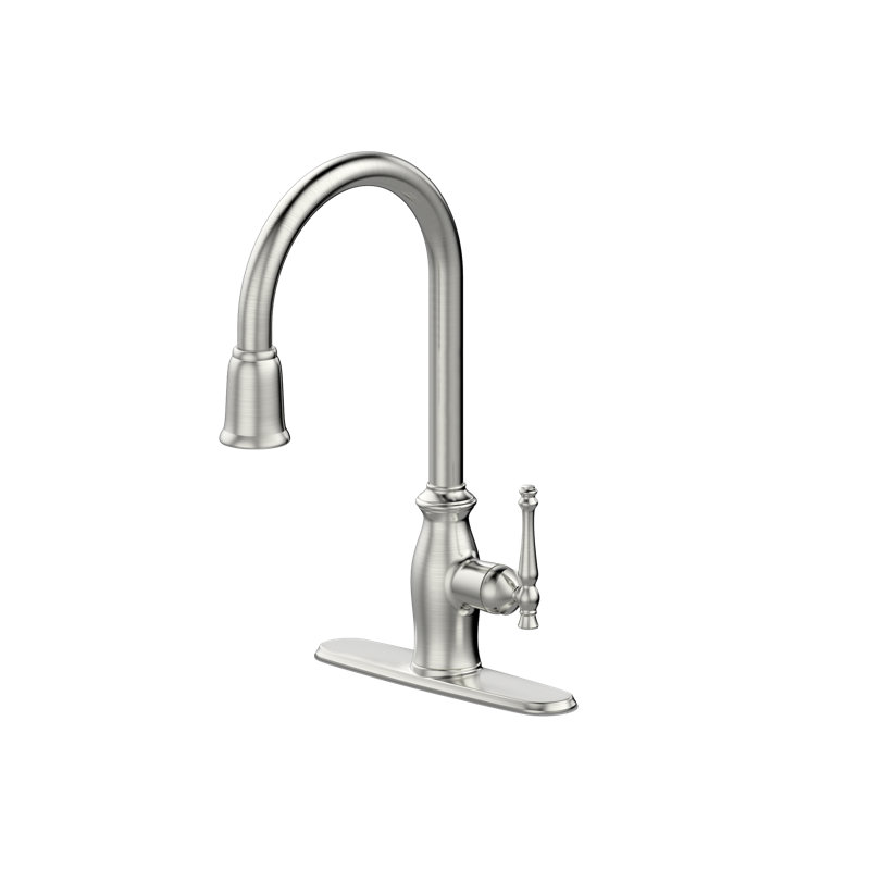 Ultra Faucets Prime Pull Down Kitchen Faucet, Brushed Nickel