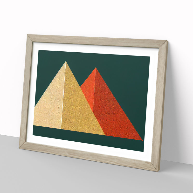 Geometric Pyramids Vol.4 Abstract - Framed Print, 46cm H x 64cm W x 2cm D, Oak