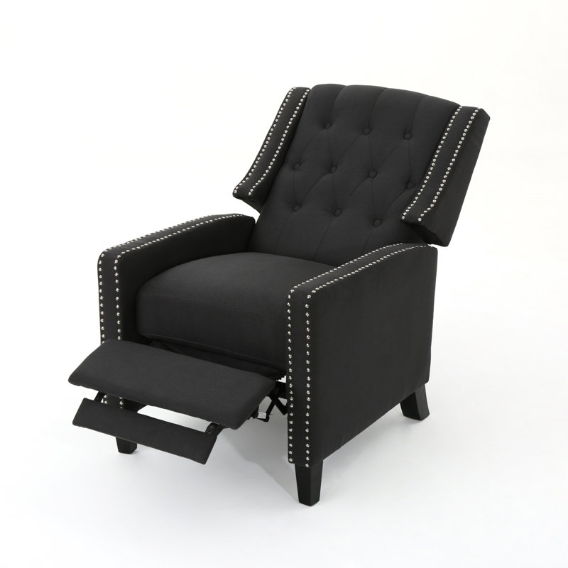 Heidegret Upholstered Recliner, Dark Charcoal 100% Polyester