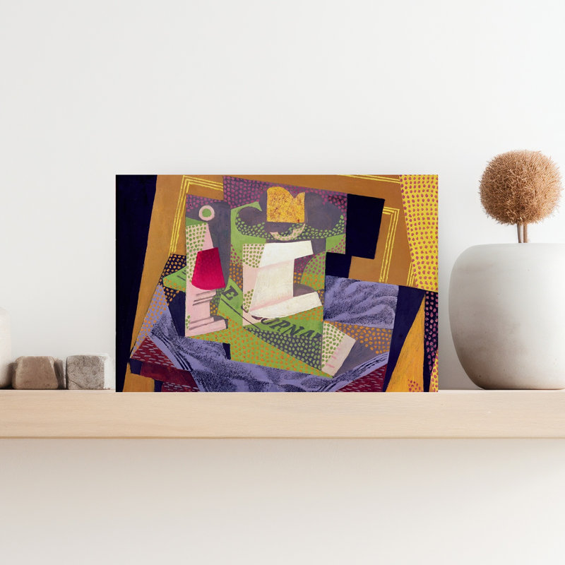 Composition sur une table, 1916, estampe d'art mural abstrait contemporain, 12" H x 18" W