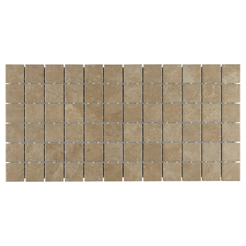 Intentional 2" x 2" Ceramic Grid Mosaic Tile, Light Beige