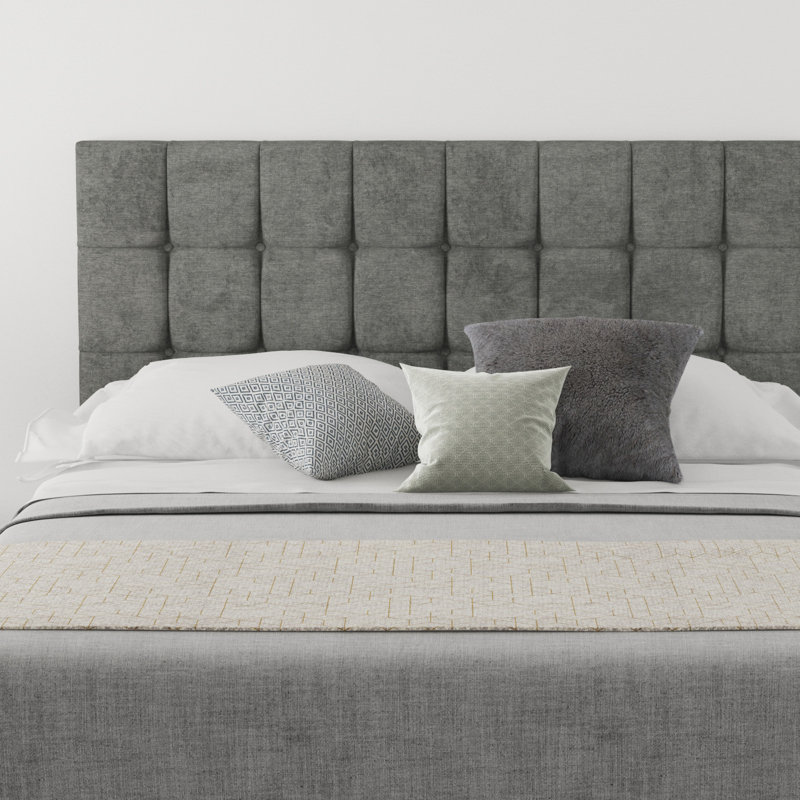 Wellington Upholstered Headboard, Linen Granite, Single (3')