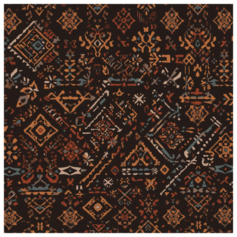 Couvertures géométriques à motif tribal, L 50 po x H 60 po