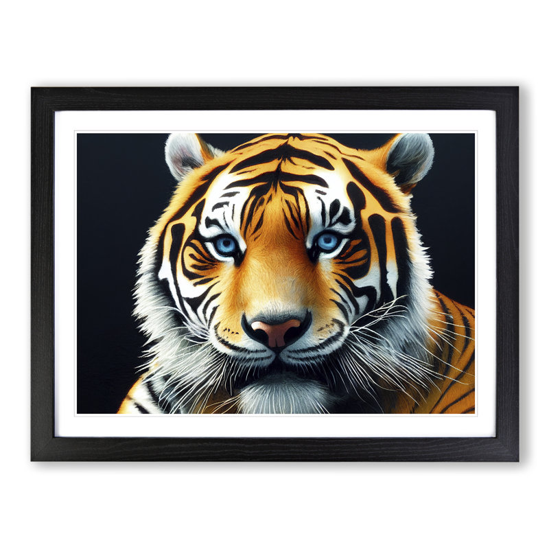 XH1022-995X A Tiger Portrait Vol.2 - Single Picture Frame Print, 34cm H x 46cm W x 2cm D, Black