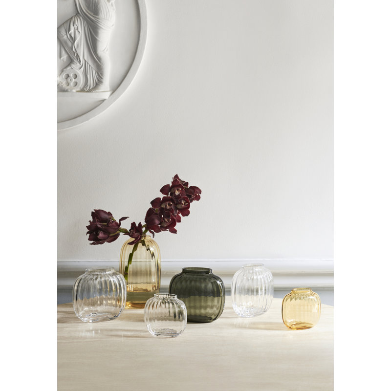 Primula Handmade Glass Table Vase, Clear, 6.9" H x 7.7" W x 7.7" D