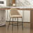 Gracie Modern Vegan Leather Upholstered Stainless Steel Barstool in Tan and Black-658843864-658843870