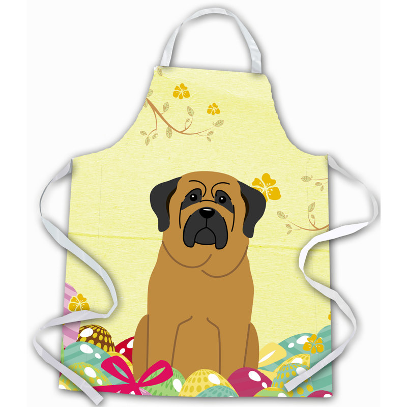 Tablier œufs de pâques, Jaune / crème / noir, Mastiff