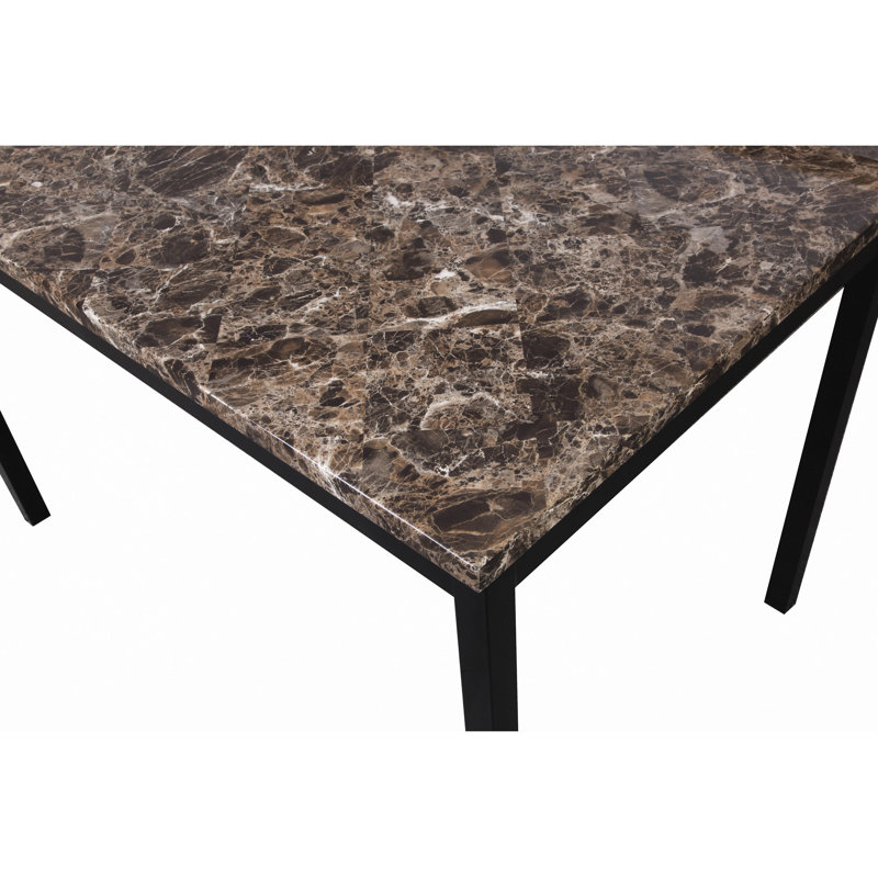 5-Piece Metal Dinette Set With Laminated , Red