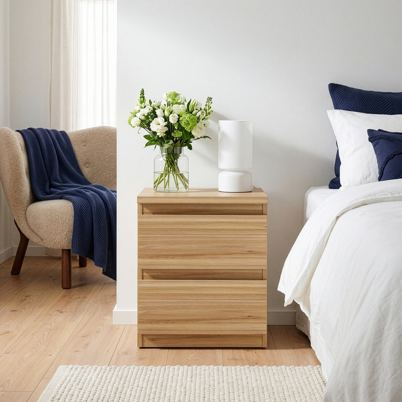 41.8cm W Manufactured Wood Bedside Table