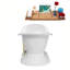 Baignoire de trempage autoportante 72 po avec plateau en bambou Streamline-50897472