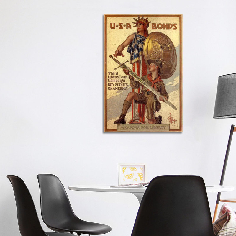 Third Liberty Loan Campaign (Boy Scouts Of America) Advertising Vintage Poster - Wrapped Canvas Print