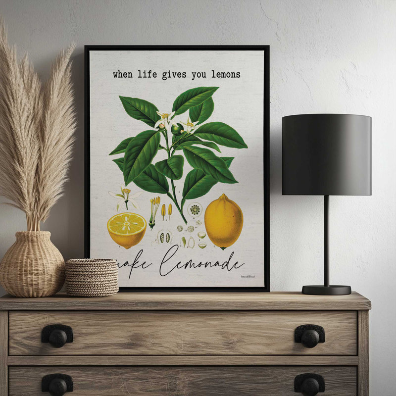 Make Lemonade by lettered & lined Art Print, 30 W x 40 H, Framed Canvas, Brown